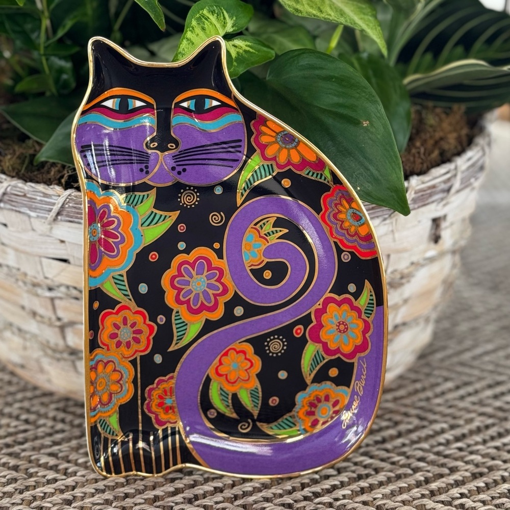 Laurel Burch “Feline Fantasy” Royal Doulton China Plate, Excellent Condi…